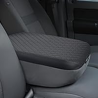 JOYTUTUS Leather Center Console Cover for 2002-2012 Ram 1500/2500/3500 Jump Seat - Anti-Slide, Waterproof Armrest Protector