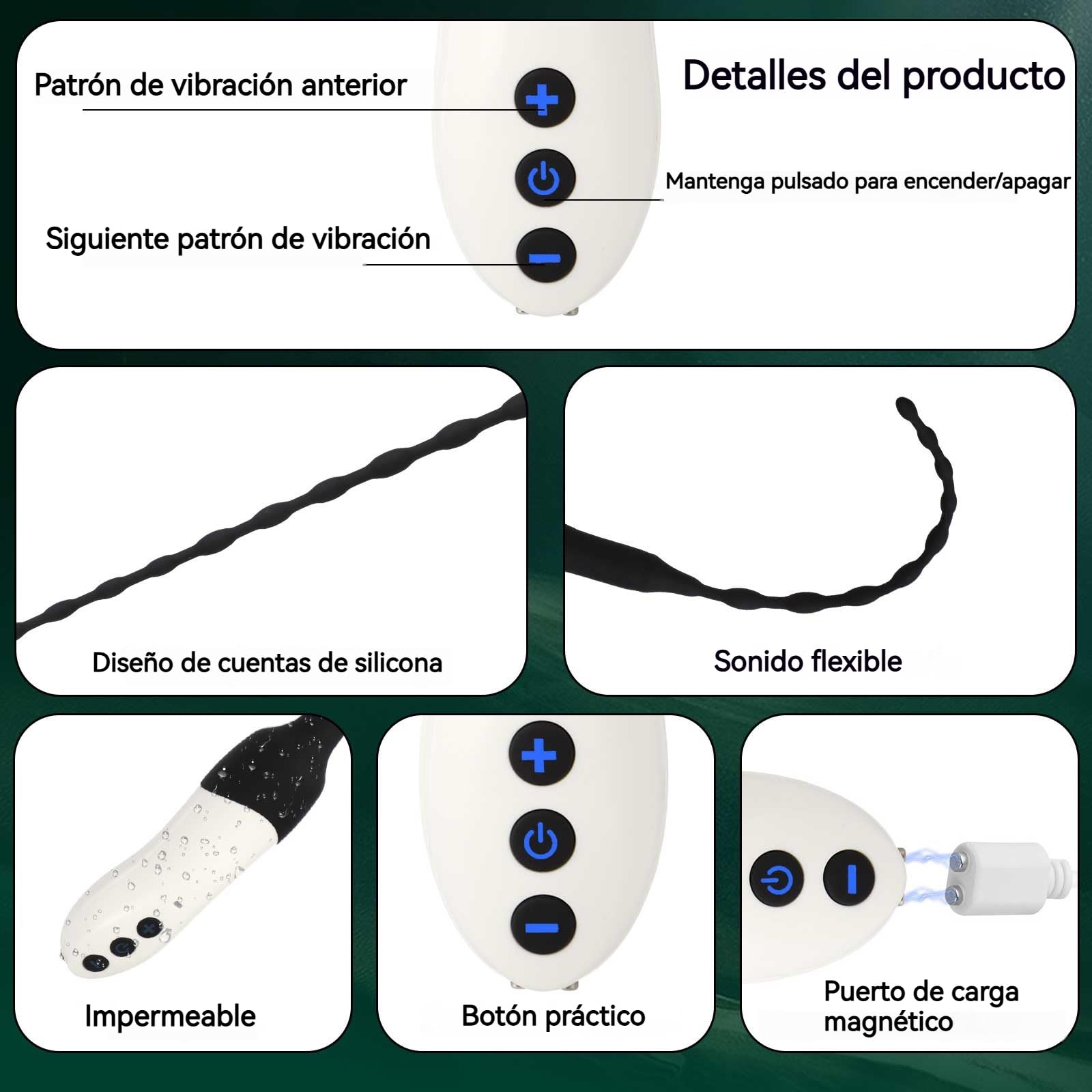 Dilatadores Uretrales Vibratorios para Hombres, Plug de Pene con Estimulación del Glande, 20 Modos de Pene, Dilatador para Principiantes, Juguete Eróticos Masturbación para Hombres y Parejas (Blanco)