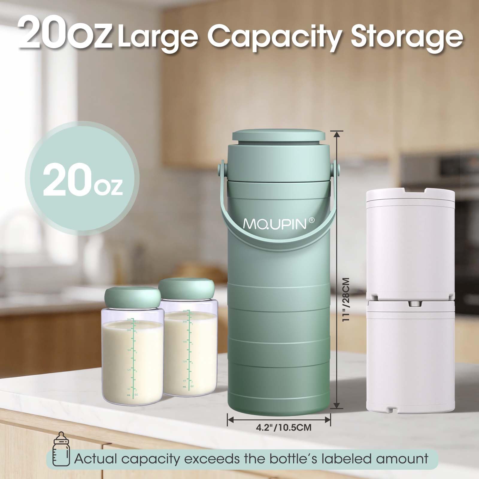 Refroidisseur de lait maternel de 623,7 g avec affichage de la température à 360° pour le stockage de bouteille de lait refroidisseur pour voyage