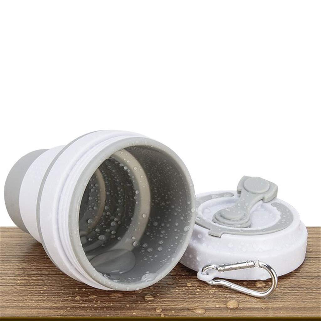 Klappbarer Wasserbecher, Silikon Tragbar Mini Outdoor-Reisen Hohe Temperaturbeständigkeit Mit Strohhalm 350ml (6 Farben)