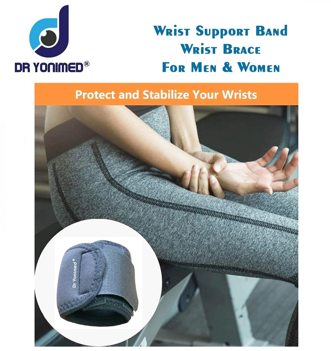 Dr Yonimed Wrist Supporter For Gym Wrist Band For Men & Women for Long Lasting Pain Relief & Stability Universal Size Wrist Brace for Workout, Gym & Pain Relief. 2