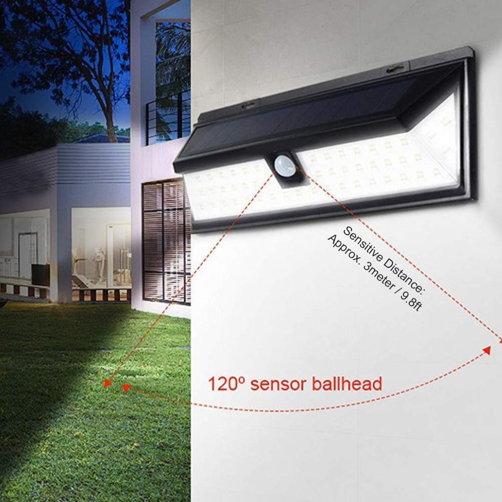 Asixxsix Luz de la Pared Solar, Sensor de Movimiento de 118 Años Iluminación Impermeable con Energía Solar con 3 Modos Batería Recargable, para el Porche de la Vía de Entrada