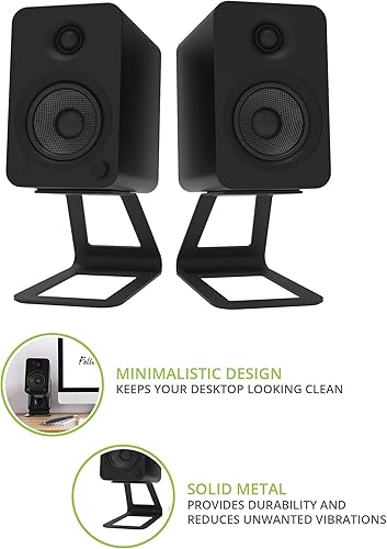 Miniatura 10 de Kanto SE4W - Soportes elevados para altavoces de escritorio medianos y monitores de estudio de tamaño mediano de 3 a 4 pulgadas  5.6 pulgadas de