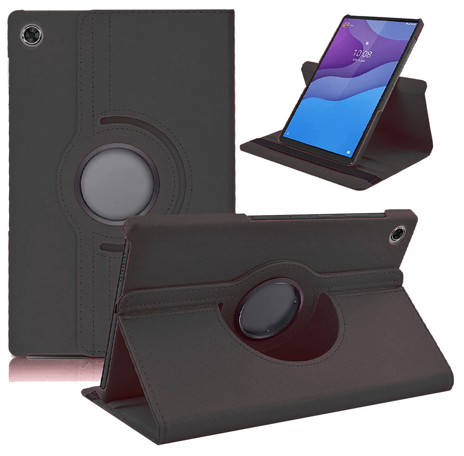 Custodia In Pelle PU Per Lenovo Tab M10 HD 2nd Gen (TB-X306F/X) - Cover Con Rotazione 360° E Supporto - Rosso