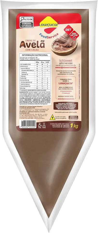 Creme de Avela C/Cacau Zero Bisnaga 1Kg