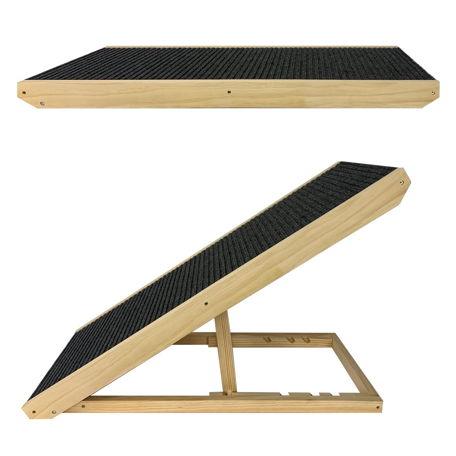 NAIZY Rampa para perros de 60 cm, plegable, altura ajustable, para perros pequeños y gatitos, capacidad de carga antideslizante de hasta 100 kg, tipo A