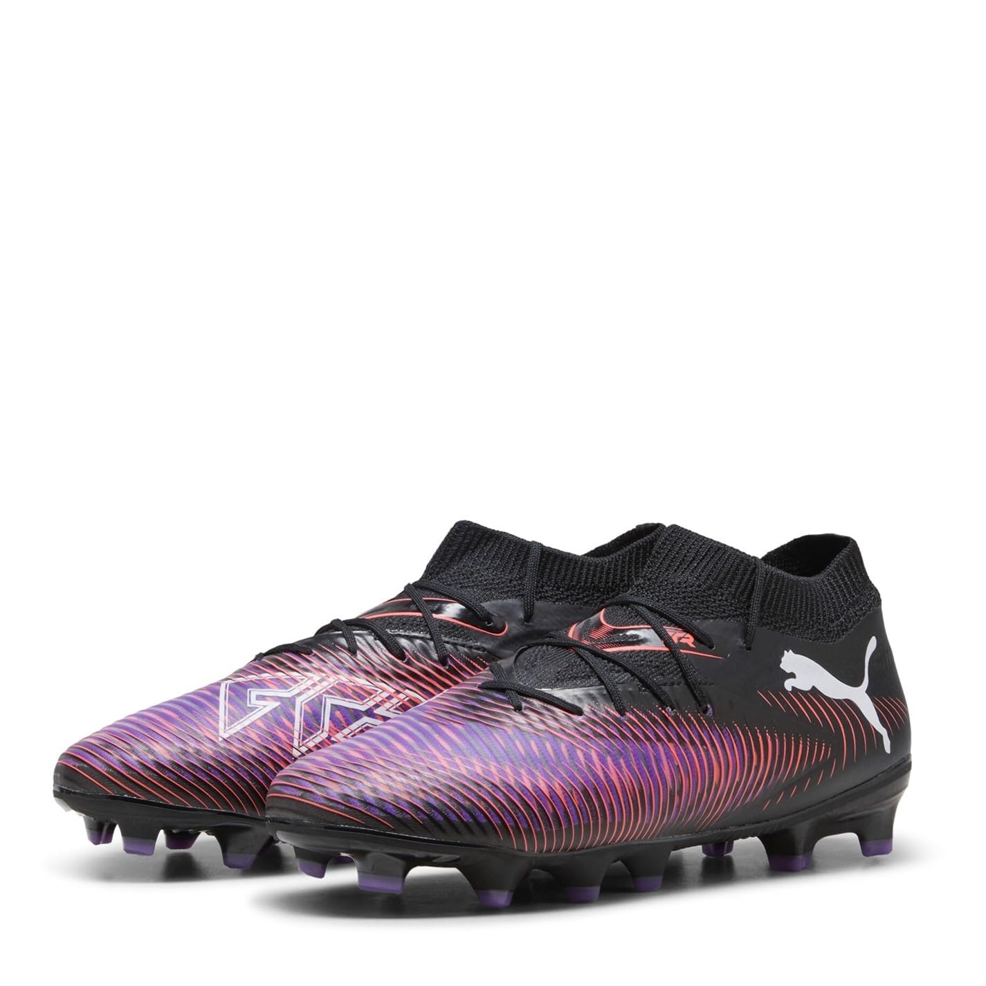 Puma Unisex Future 8 PRO Firm Ground/Artifical Ground Football Boots, Puma Black-Puma White-Glowing Red, 10.5 UK