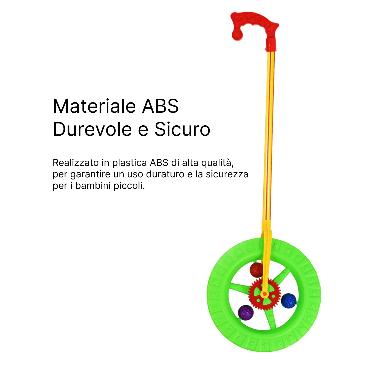 Giocattolo da Spingere con la Ruota attività di apprendimento in età prescolare Giocattolo da Spingere per Camminare per Ragazzi e Ragazze
