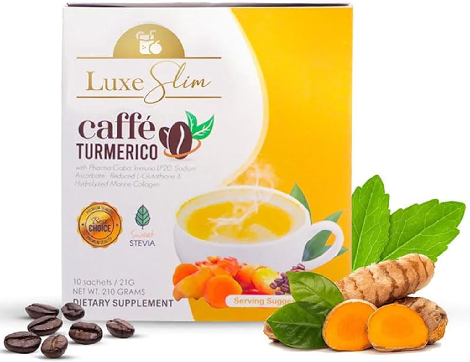 Luxe Slim Caffe Turmerico, 21g x 10 Sachets