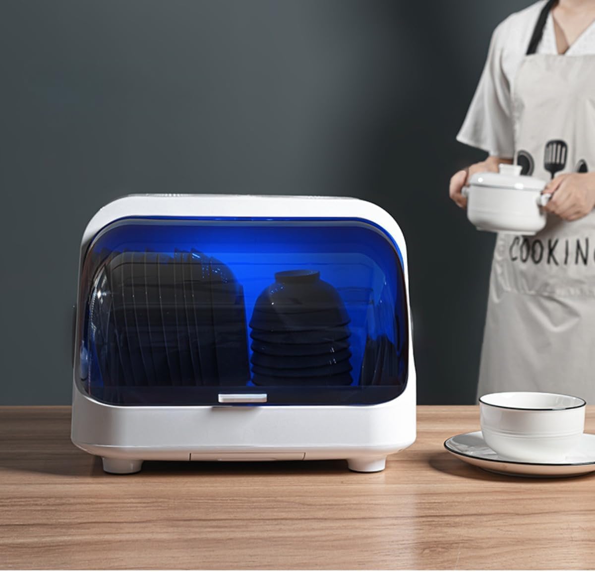 Tirczil 大容量 食器乾燥機 縦型プチ洗食 オゾン殺菌 防カビ 引出しタイプ 食器棚水切りラック 抗菌 防カビ コンパクト 節水 自宅 食器収納