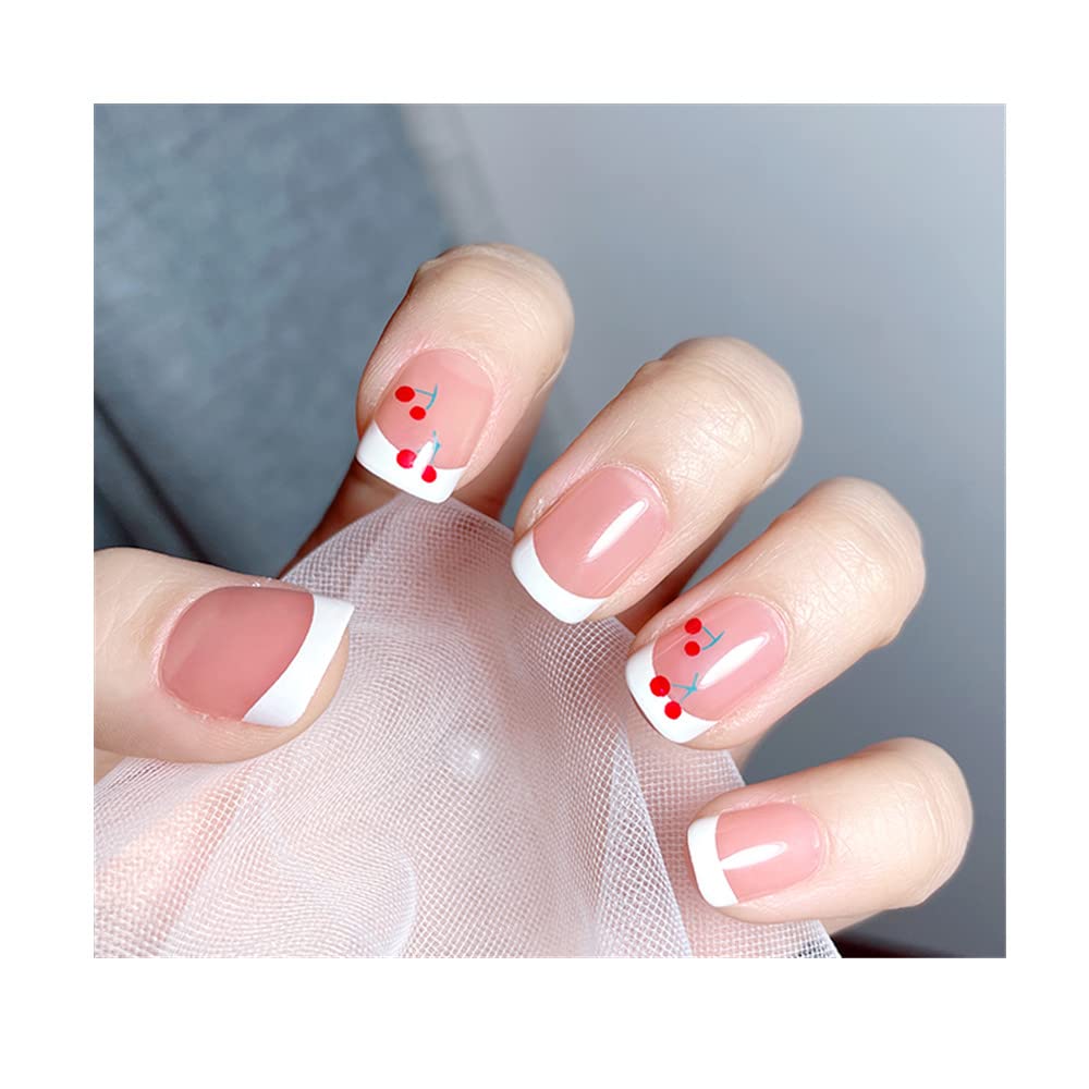 MAXFINEPress on Nails Fake Nails，short Length False Nails，Square， Includes Prep Pad, Mini File, Cuticle Stick, and Artificial Nails with Solid Color（NO.526)