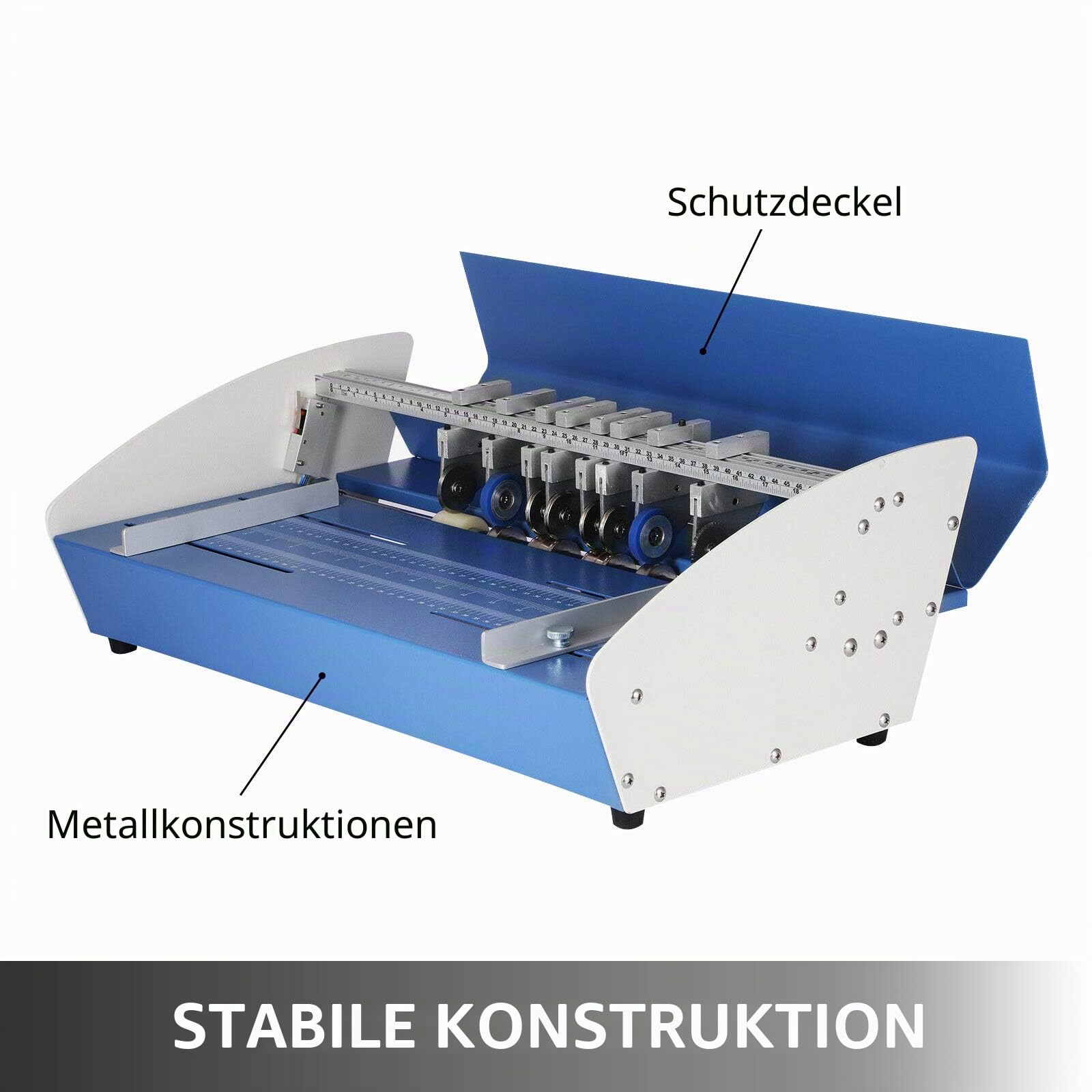 VEVOR Neue Papierfalzmaschine SG-520E, elektrische Papierschneidemaschine aus Metall, 3-in-1, 520 mm, 85-400 g, Creaserpapier, Falten, ca. 14,5 kg, Rillen, Punktschneidefunktion