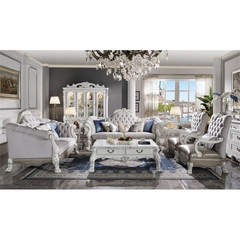 Amazon.com: Acme Dresden Sofa with 7 Pillows in Bone White : Home