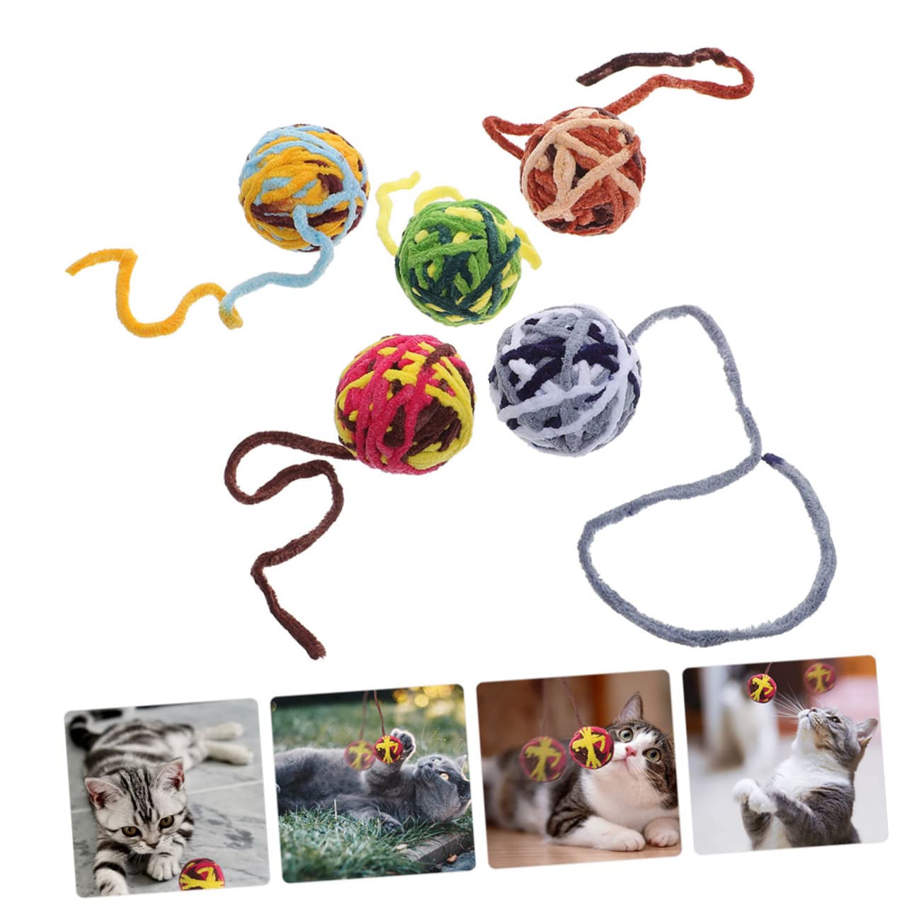 SUPVOX 25pièces Balles Colorées avec Clochettes pour Chats Jouets Portables Amusants pour Chatons Et Accessoires De Jeu pour Chats Style Mixte