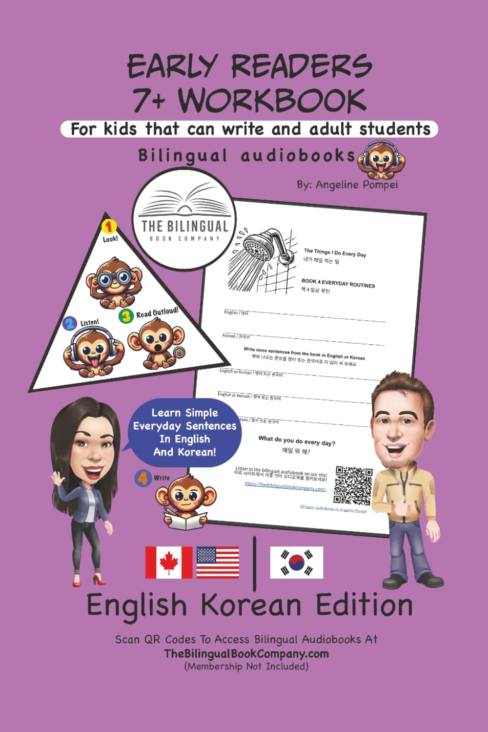 Early Readers 7+ Workbook: Bilingual Audiobooks: English-Korean Edition