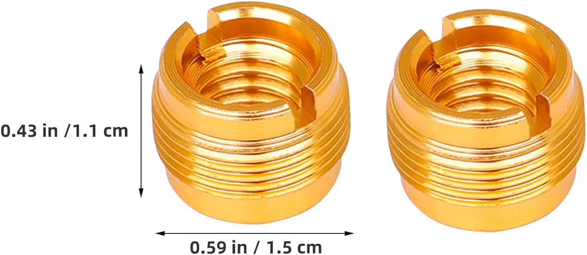 Gold 3/8 to 5/8 Microphone Screw Adapter 4pcs Knurled