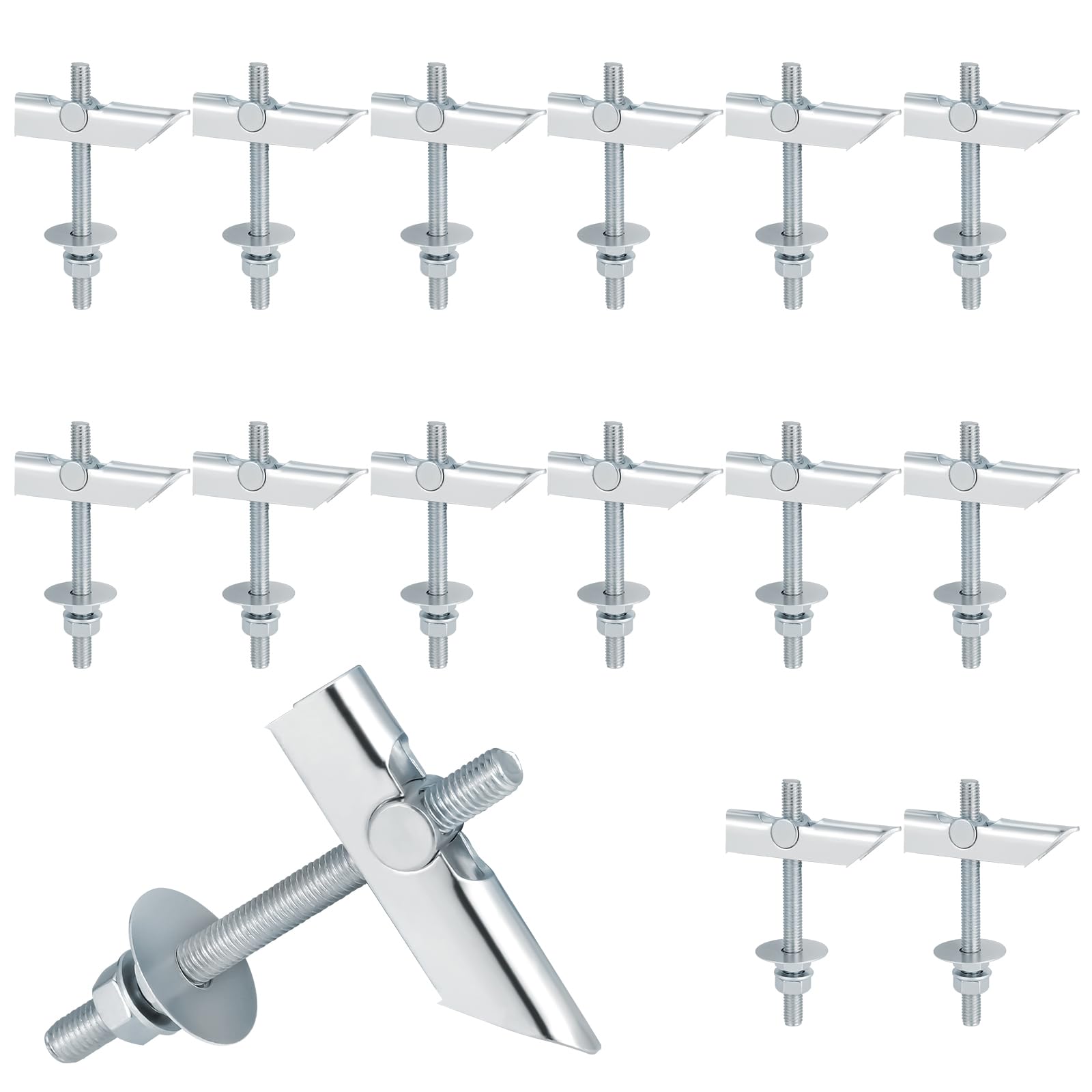 Fentar 15 Sets Plasterboard Fixings Heavy Duty, Carbon Steel Snap Toggle Bolts and Drywall Anchors