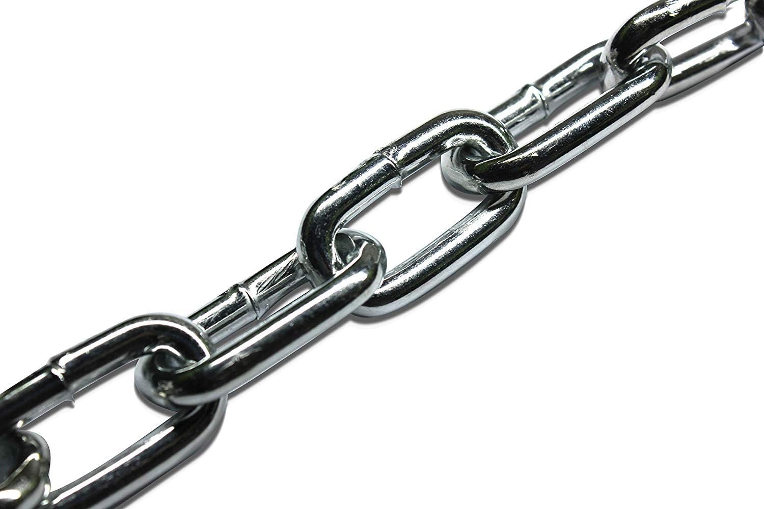 COSMALL@ 4mm x 3m Steel Zinc Plated Long Link Chain - Heavy Duty Storage Gate Binder/Lock Or Multipurpose