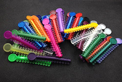 DentalSmile Orthodontic Ligature Ties Orthodontic Elastomeric O-rings Braces Rubber Bands(1040pcs) (Multi Color)