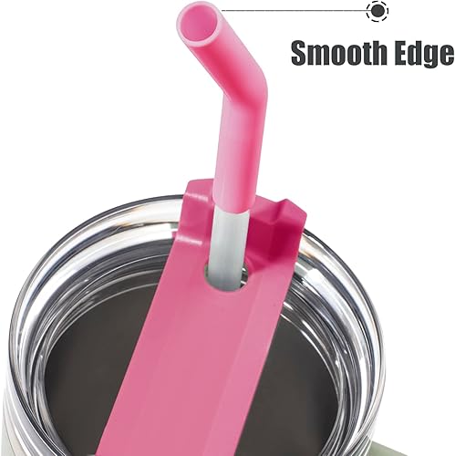 Miniatura 8 de Greant 8 fundas de paja de silicona con diseño de flores, a prueba de polvo, compatible con Stanley, tapa de paja de 0.4 pulgadas, compatible con