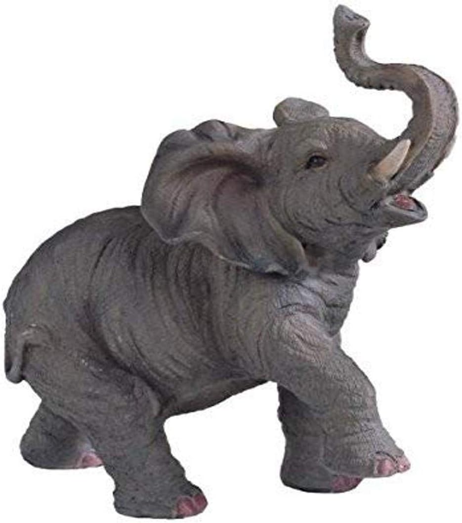 StealStreet SS-G-54135 Small Polyresin Elephant With Trunk Up Figurine Statue, 6.5"