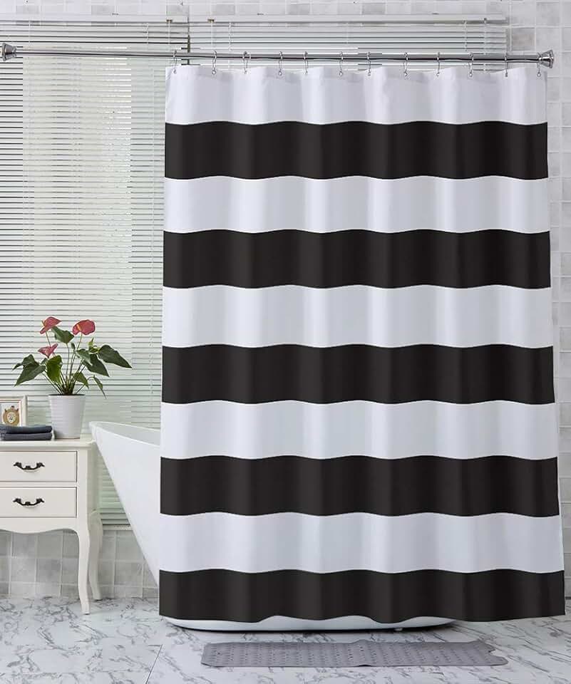 black and white shower curtain