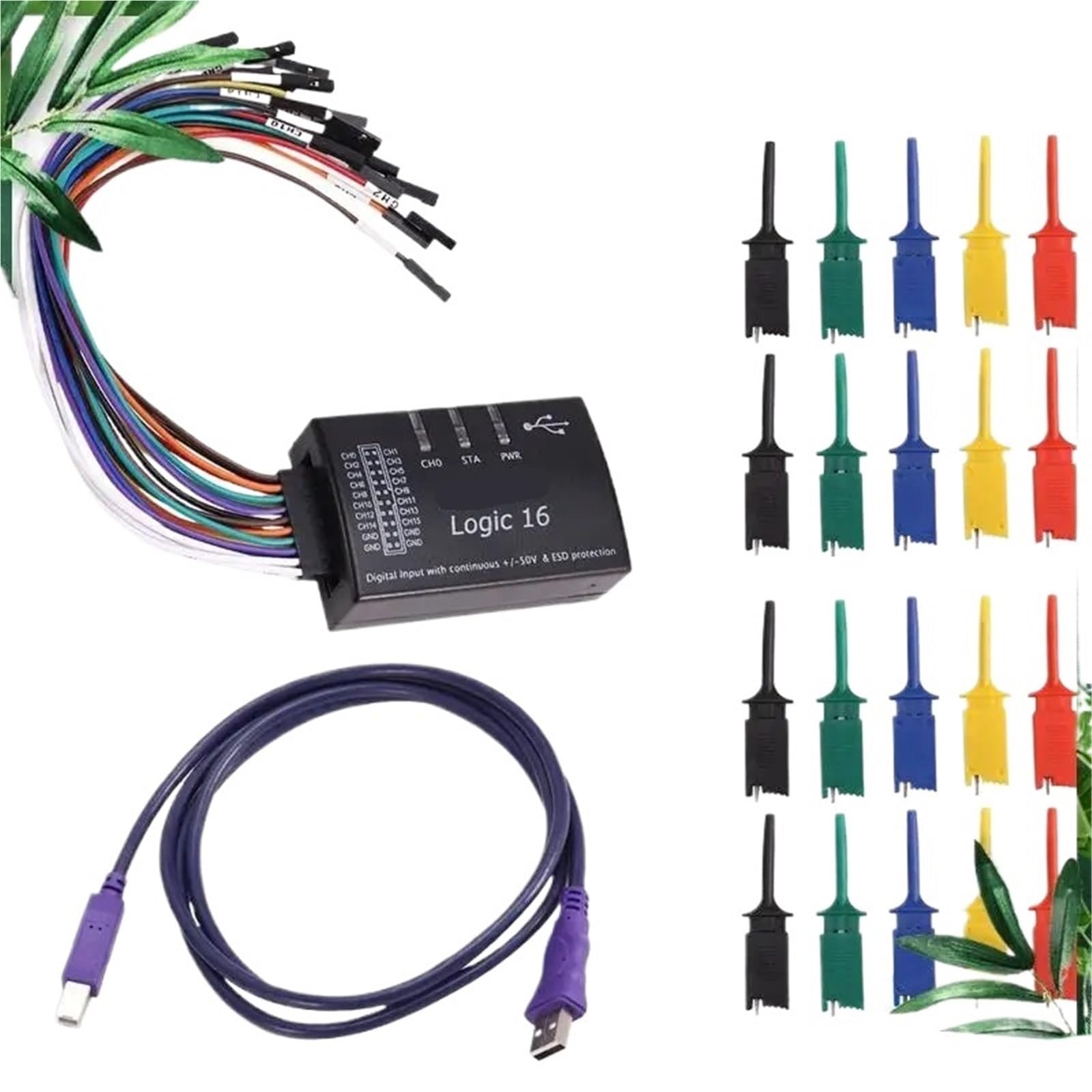 1pc Logic USB Logic Analyzer for Offizielle Version Probe Rate 100M 16 Kanäle Instrumente