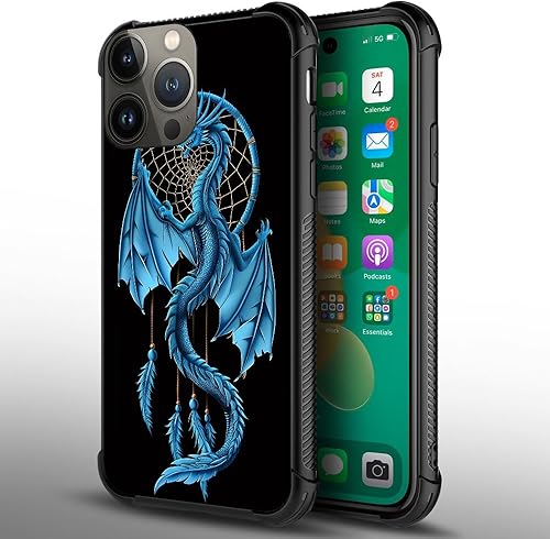 Miniatura 2 de CARLOCA Funda compatible con iPhone 13 Pro, diseño gráfico de Dragon Dream Catcher Identity, a prueba de golpes, antiarañazos, de acrílico duro para