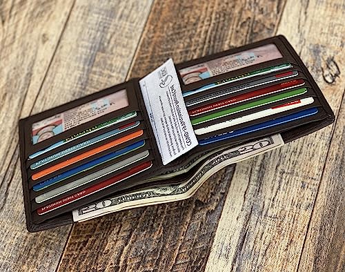 Bullz RFID Blocking Leather European Style Large Hipster Bifold Mens Wallet Credit Card Holder (Brown)4