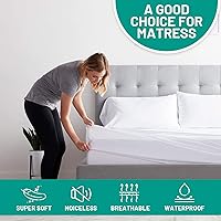Vista 2 de Protector de colchón California King, impermeable, para cama de tamaño California King, de algodón, hipoalergénico, funda de colchón ultra suave