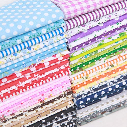 Cartisanat E2 Quilting Fabric Bundles, 56 Pcs/Lot Top Cotton 5.9 Inch X 5.9 Inch (15Cm X 15Cm) Squares Patchwork, Precut Quarter Sheets & Different Pattern thumb #2