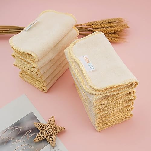 Miniatura 6 de ALVABABY 6 insertos de pañales de tela, insertos súper suaves de 4 capas para pañales y fundas