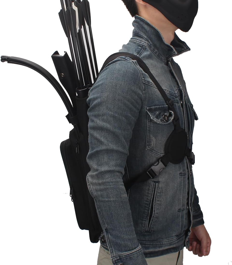KRATARC Multi-function 4-Tubes Back Arrow Quiver Shoulder Hanged Target Shooting Archery Quiver for Arrows Takedown Bow