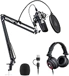 MAONO A04 Gen2 XLR/USB Condenser Microphone Kit for PC Podcast Recording | 192kHz/24Bit Plug & Play Computer Cardioid Metal Mic with Software, Pro Sound Chipset for Content Creation, Stream, YouTube