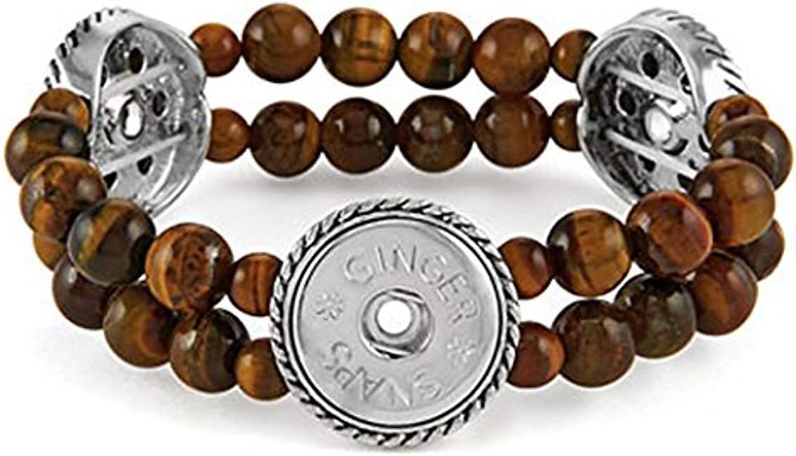 Ginger Snaps 3 Snap Stretch Tiger's Eye Bracelet