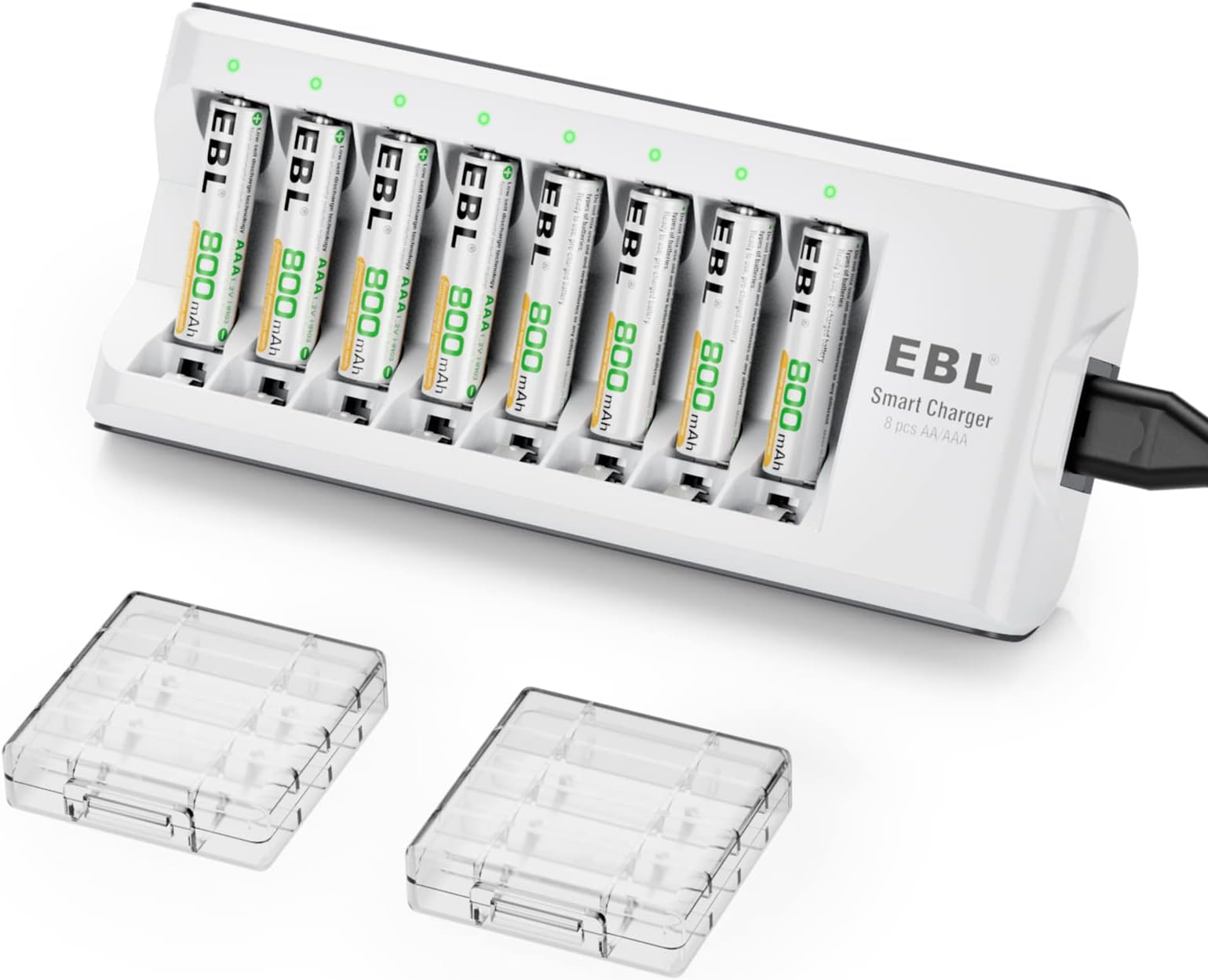 Amazon.com: Powerowl - Cargador de baterías AA AAA (carga USB de alta