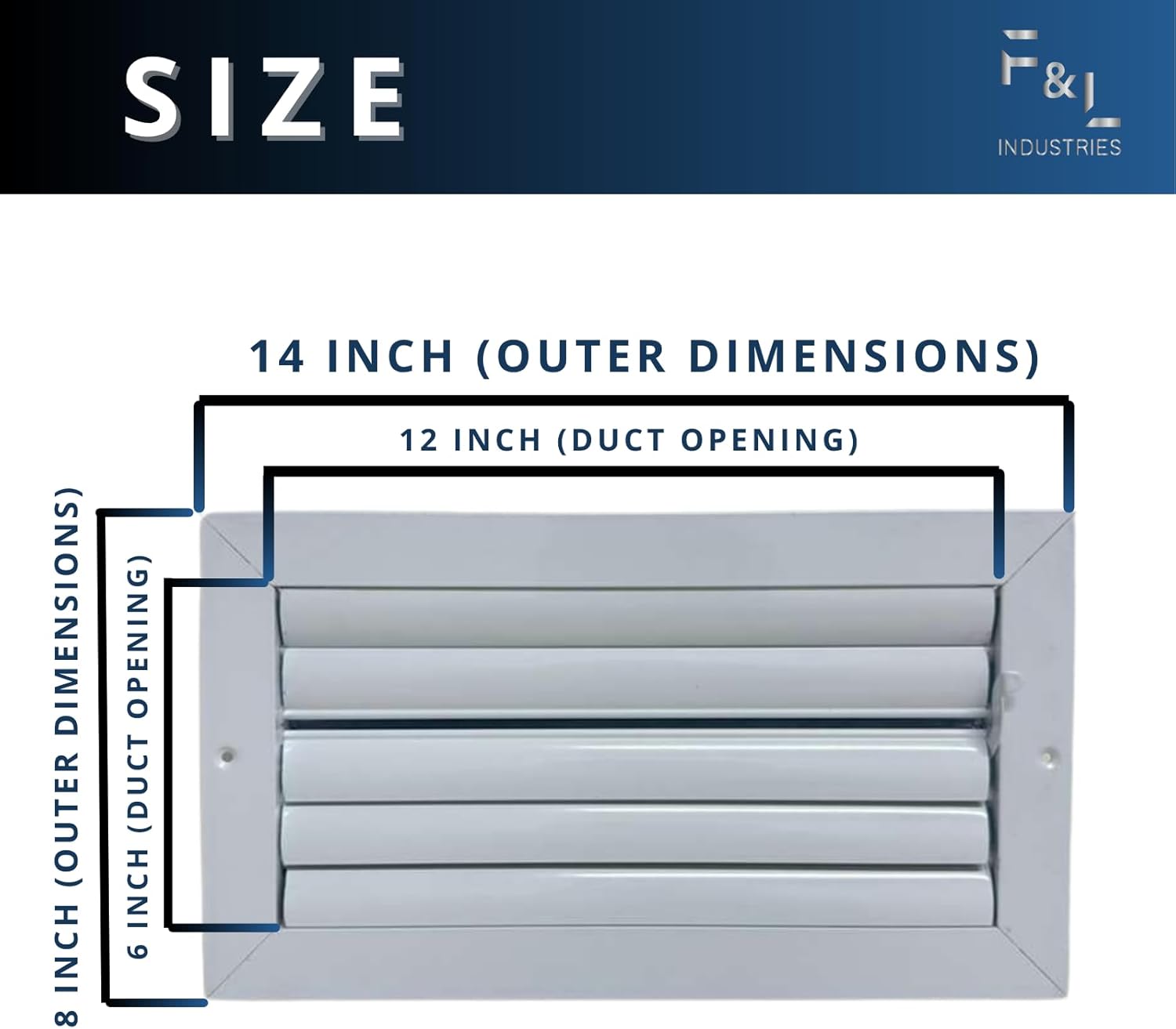 Upgrade Your Airflow with Curved Blade Ceiling Diffuser & Multi-Shutter Damper – 2-Way Directional Design for Homes, Offices & Commercial Spaces. (12"x6" 2-Way Airflow Direction)