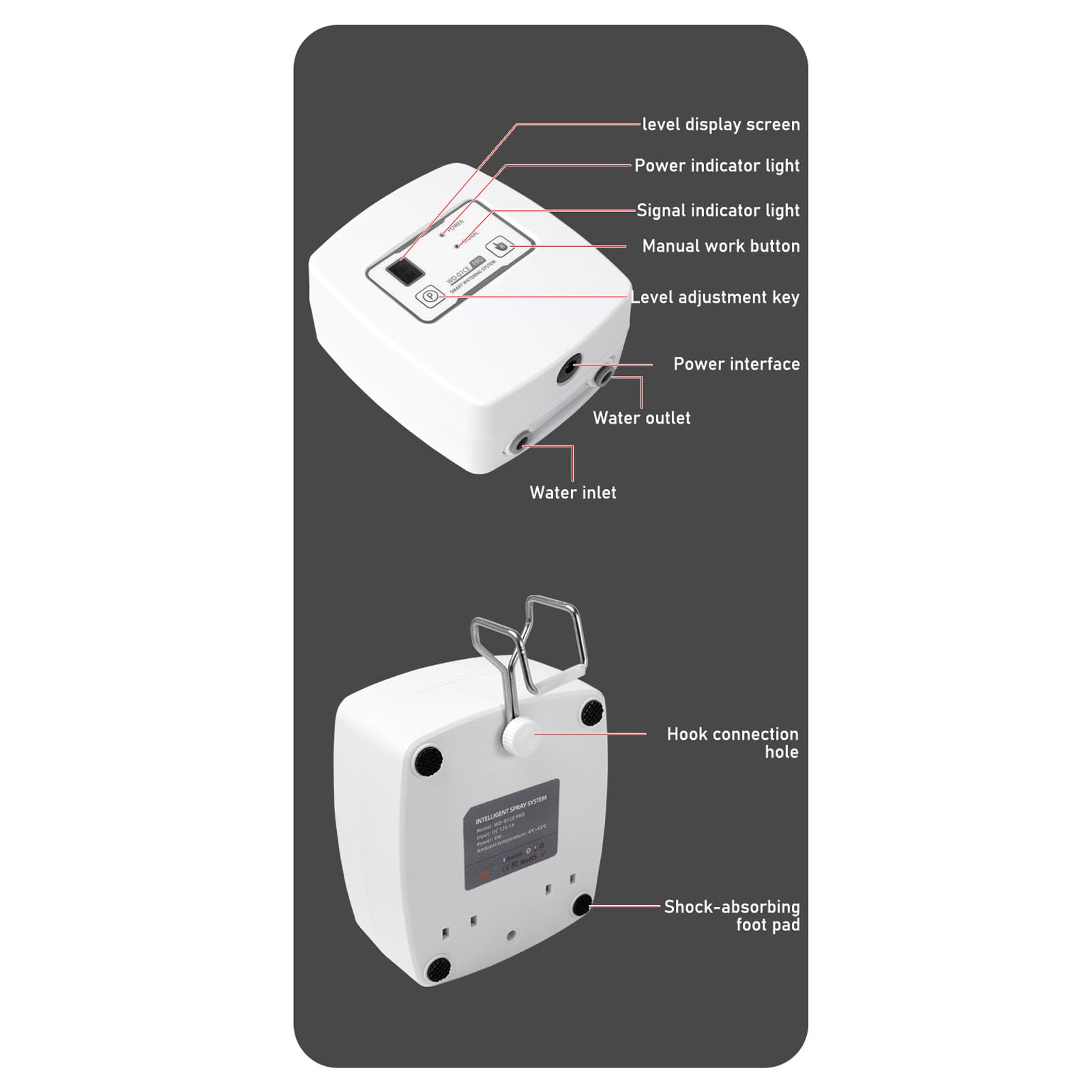Kit Completo di Irrigazione a Goccia, Timer a Pressione Regolabile del di Irrigazione a Goccia per Vasi in Vaso (Spina europea)