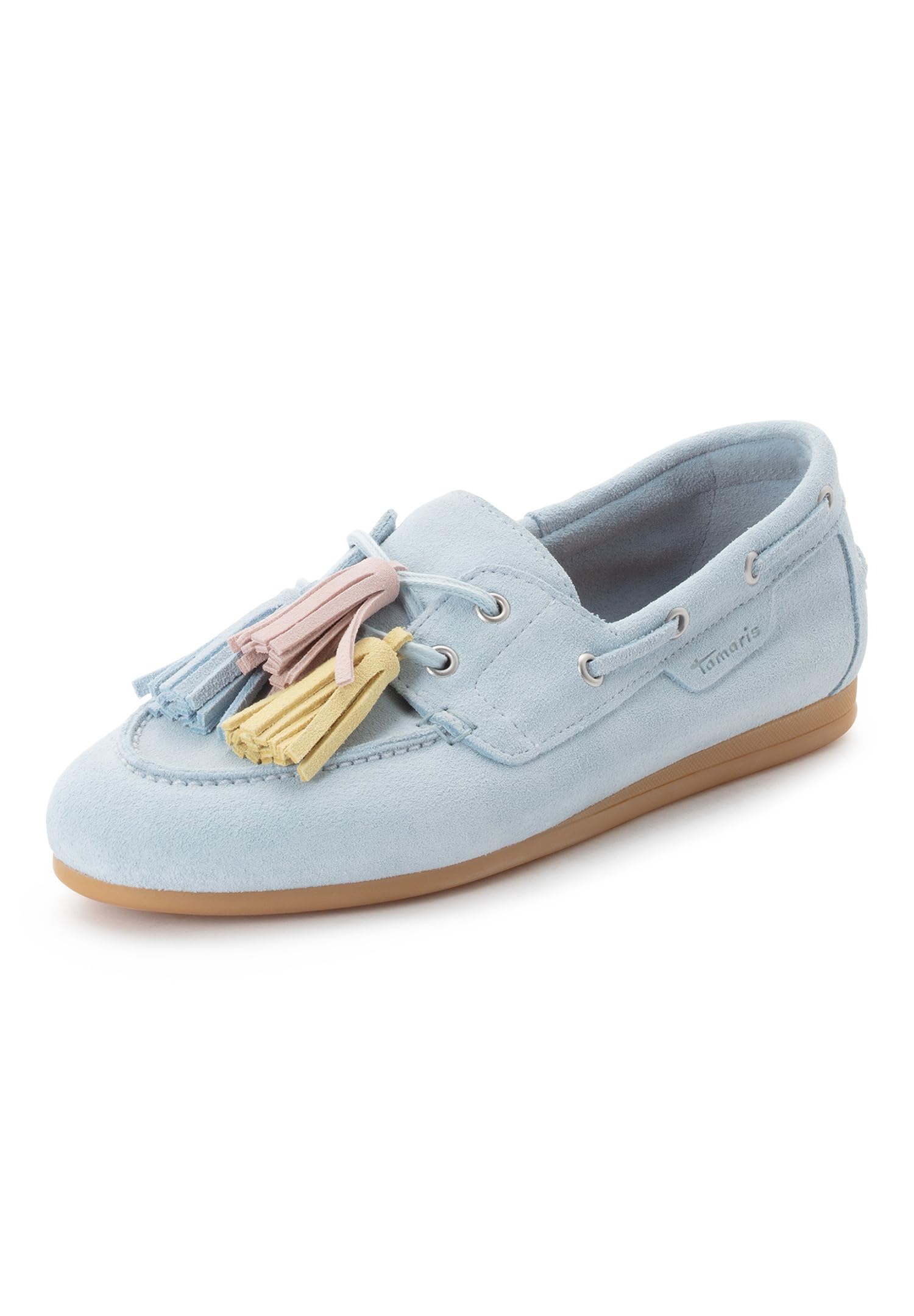 Tamaris Mocassini da donna in pelle 1-23610-46-895, scarpe da donna, colore azzurro