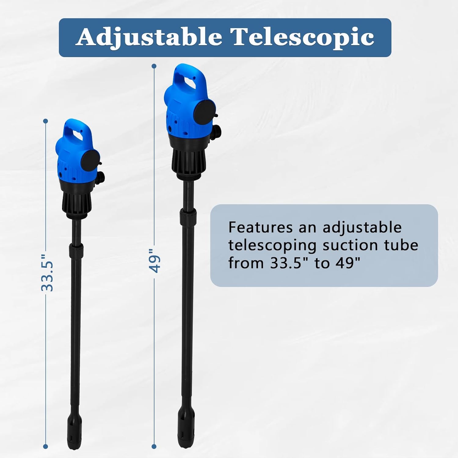 120V AC/12V DC Electric Drum Barrel Pump 55 Gallon Barrel Fuel Deliver Pumps with Built-in 2-Inch Bung Adapter 5 GPM Flow Rate w/ 34" to 49" Telescoping Tube Suitable for Diesel DEF Water Antifreeze