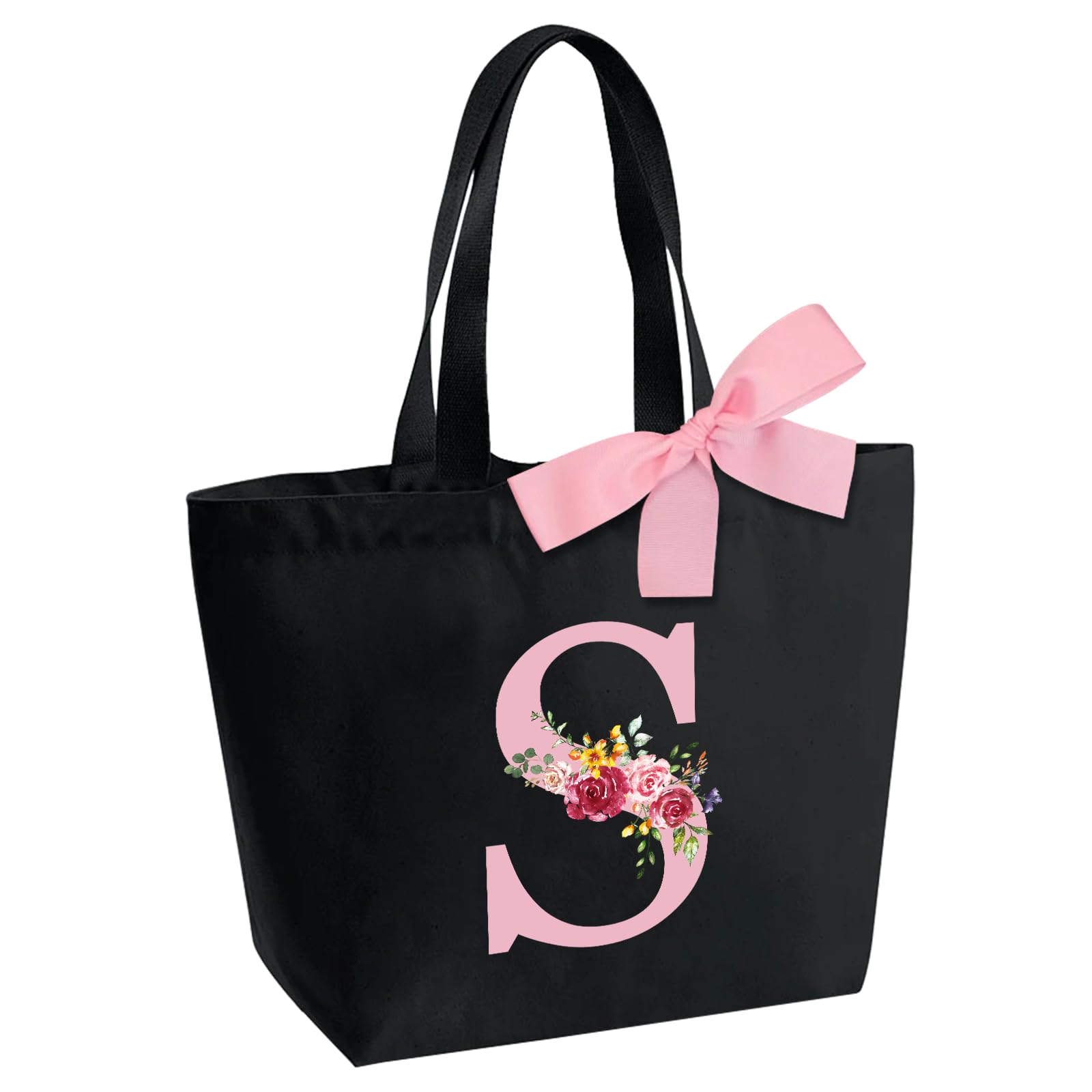 Borsa in tela con fiori di nascita personalizzati con nome, borsa tote da giardino della nonna con cerniera/fibbia magnetica, regalo di compleanno/Natale per mamma/nonna/moglie/famiglia