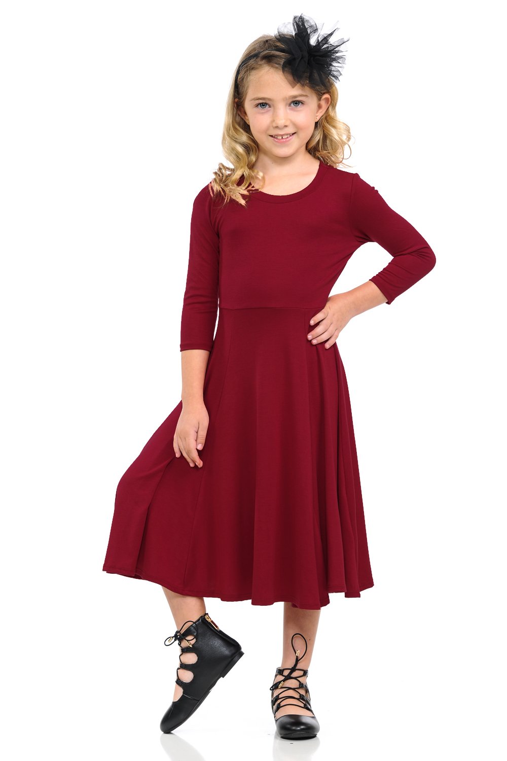 Pastel by Vivienne Honey Vanilla Girls' Princess Seam A-Line Dress with Full Skirt and Easy Removable Label