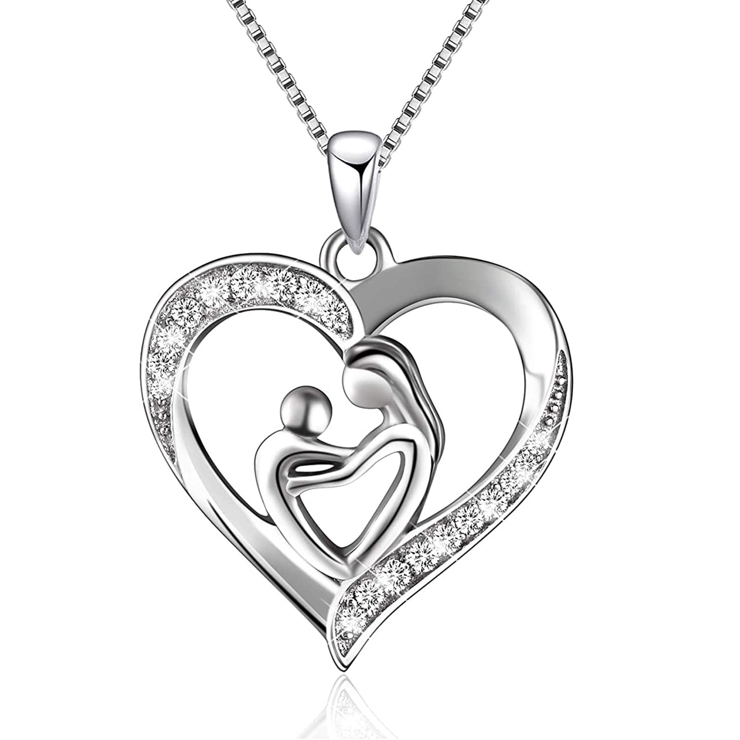 LIHELEI Rose Eterna, Collar de la Cadena del Corazón de la Caja de Joyería, Día de la Madre Regalo, Collar de Cumpleaños Regalo para Mujeres