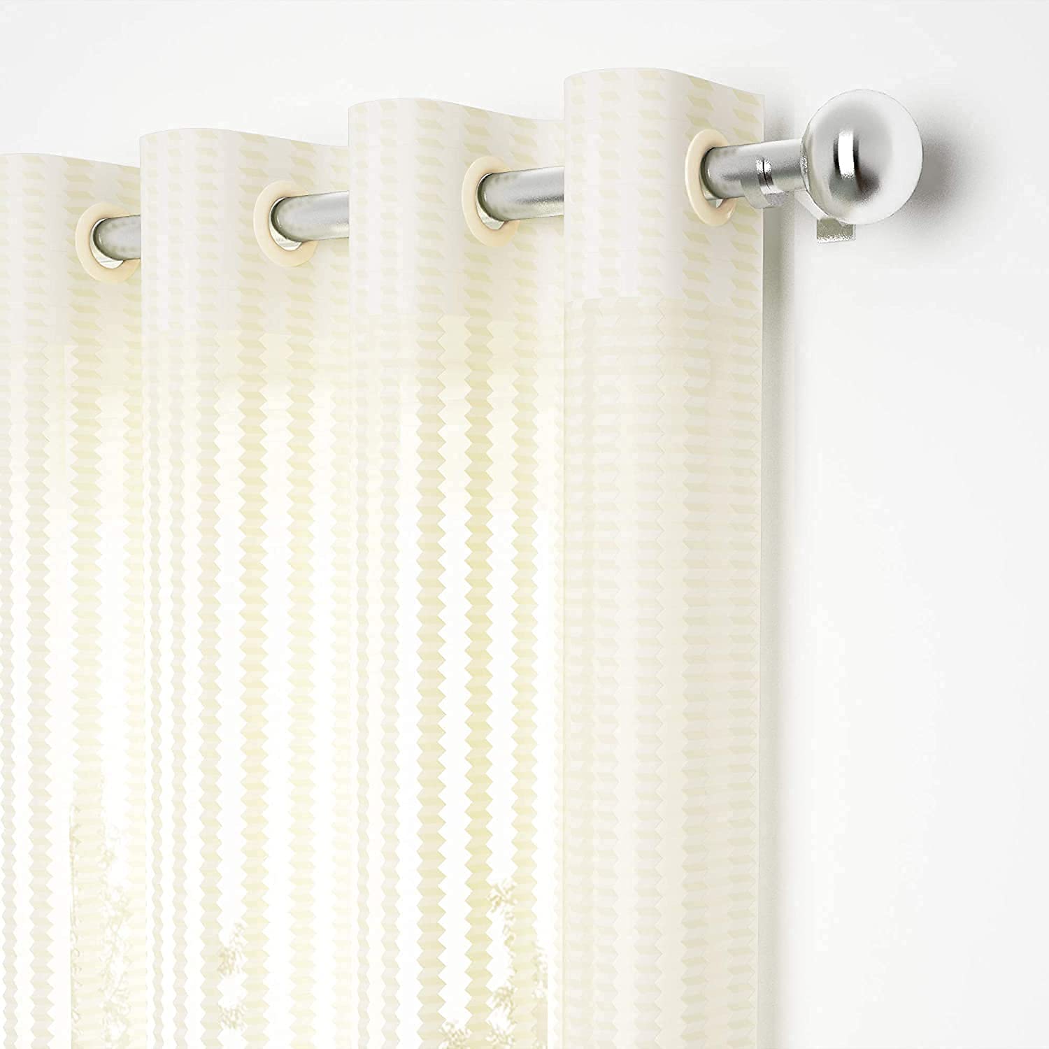 Soulful Creations Tissue Modern Curtain (7 Feet, Cream)- Pack Of 2, Lined(Lined)-image-9