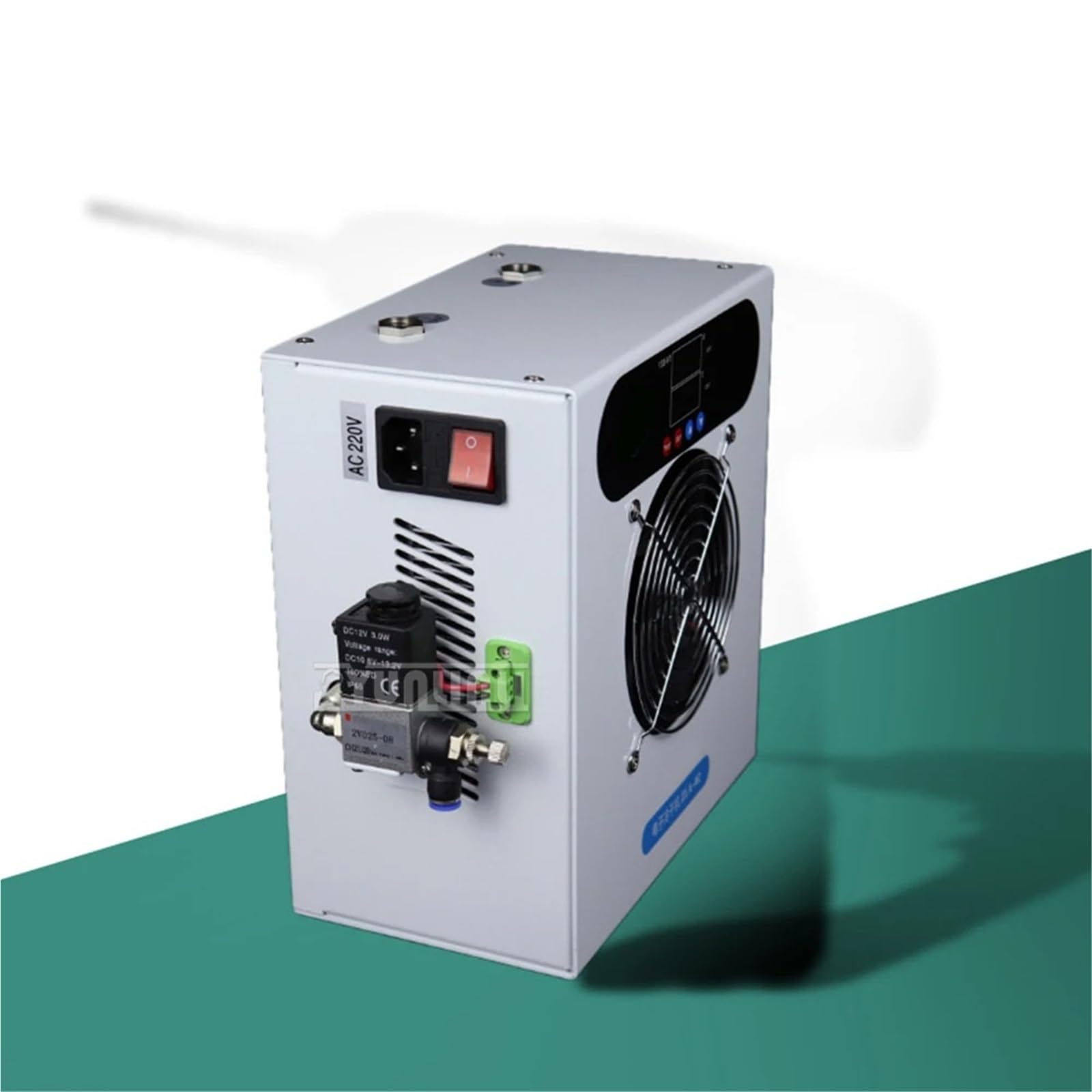 Secador de aire comprimido con compresor 120 l/min, filtro deshidratador por congelación, cámara oxígeno y 02 Instrumento de medición