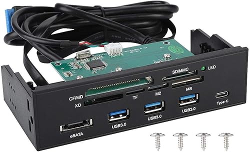 Diyeeni Lector de tarjetas interno de 5.25 pulgadas de alta velocidad frontal interfaz USB 3.0 multifunción lector de tarjetas interno panel frontal