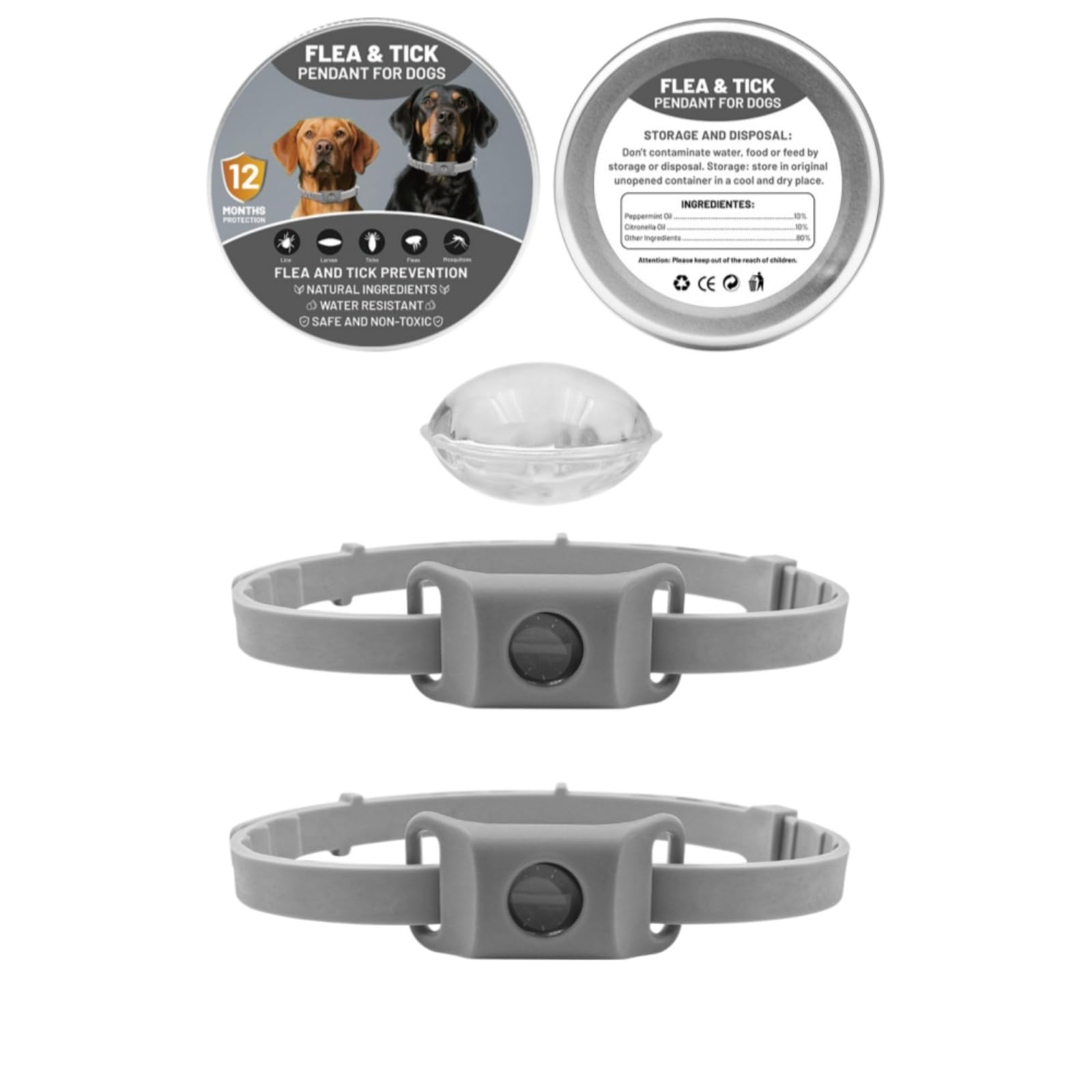Fell-Freund TickGuard Clip – Gegen Zecken Und Flöhe, Repellent-Hänger, 100% Natürliche Inhaltsstoffe (Grau,2 Stück)