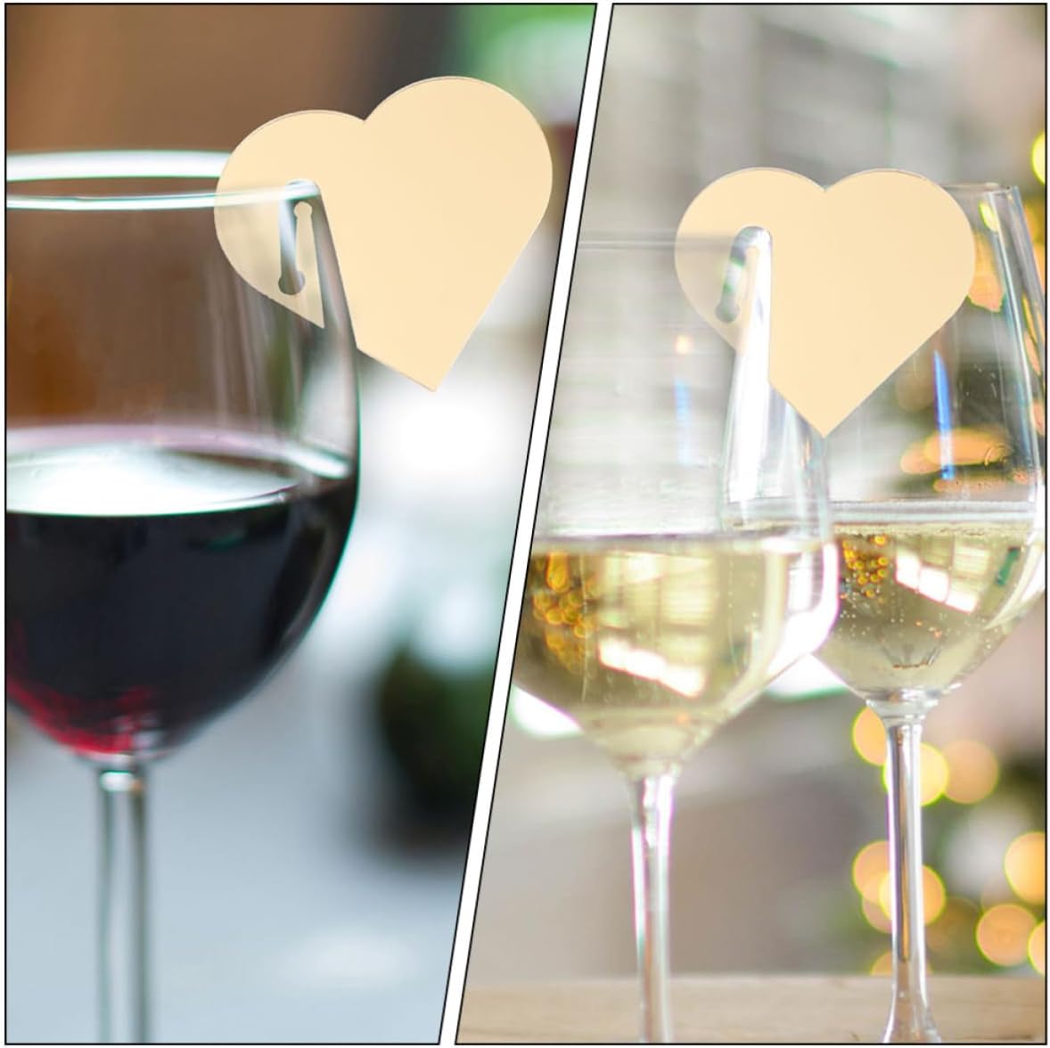 Holibanna Acrylic Wine Glass Markers 20pcs Reusable Drink Charms Golden image 4