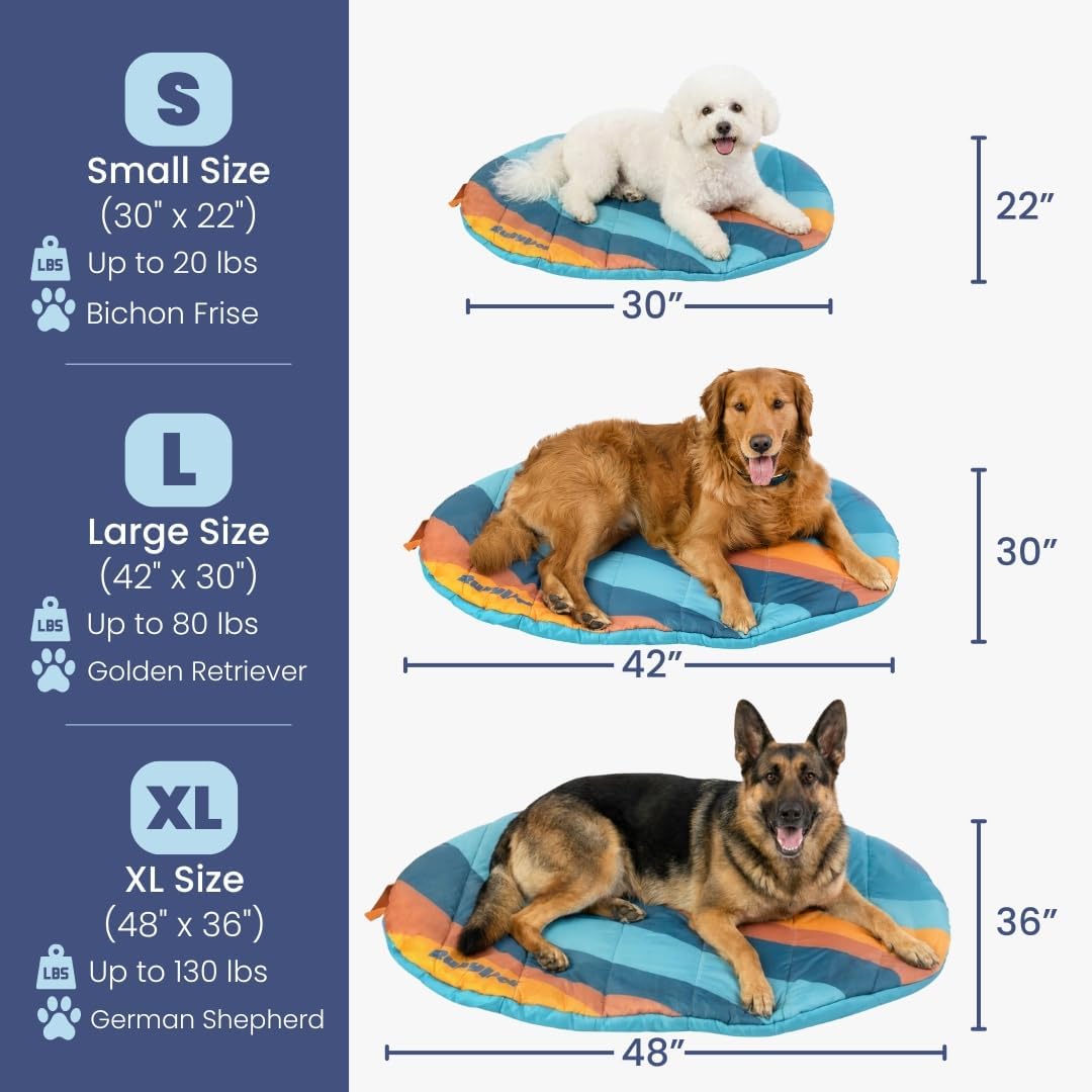 Travel Dog Bed (42" x 30") – Foldable & Packable for Travel, Road Trip, Camping – Lightweight, Water Resistant & Cozy Soft Padding – Compact, Portable & Machine Washable – Medium & Large Breeds: Pink