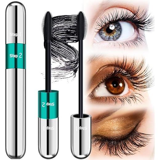 Mascara de Pestañas 4D Waterproof - DRMODE Mascara de Pestañas con Fibras de Seda, Aspecto Natural y Falso de Pestañas en una Máscara de Pestañas, Máscara de Larga Duración para Definición y Volumen